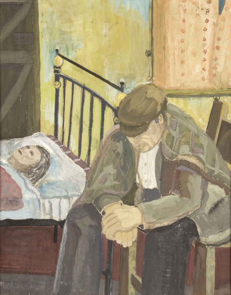 Bedside by George McLean, 1940. Oil on Card © Ashington Group Trustees