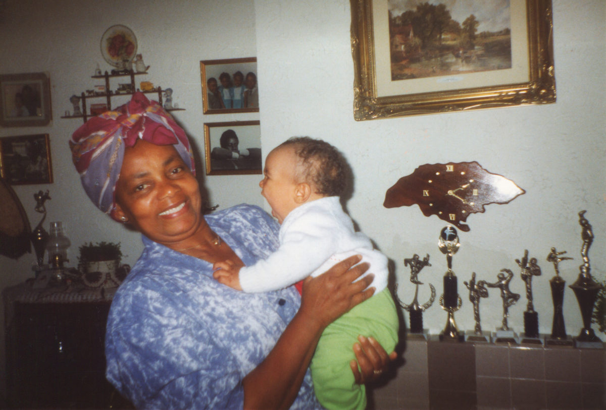 Hyacinth With Grandson Nathan At Hyacinths’ House In Blurton Stoke On Trent 1991